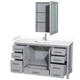 thumbnail image 2 of Wyndham Collection Sheffield 60" Cabinet Wood Single Bathroom Vanity in Gray, 2 of 3