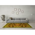 thumbnail image 3 of Ahgly Company Machine Washable Indoor Round Abstract Yellow Modern Area Rugs, 7' Round, 3 of 4