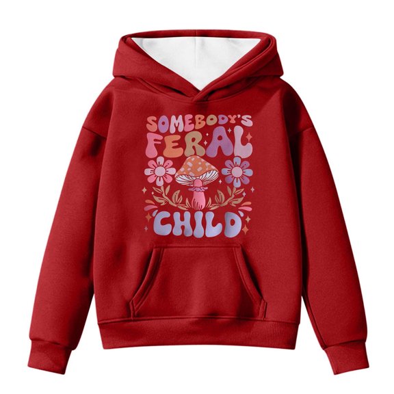 Chenglor Girl Oversized Hoodie Toddler Hoodies Girls 3t Long Sleeve Preppy Clothes Long Sleeve Printed Sweatshirt for Casual Wear and Outdoor
