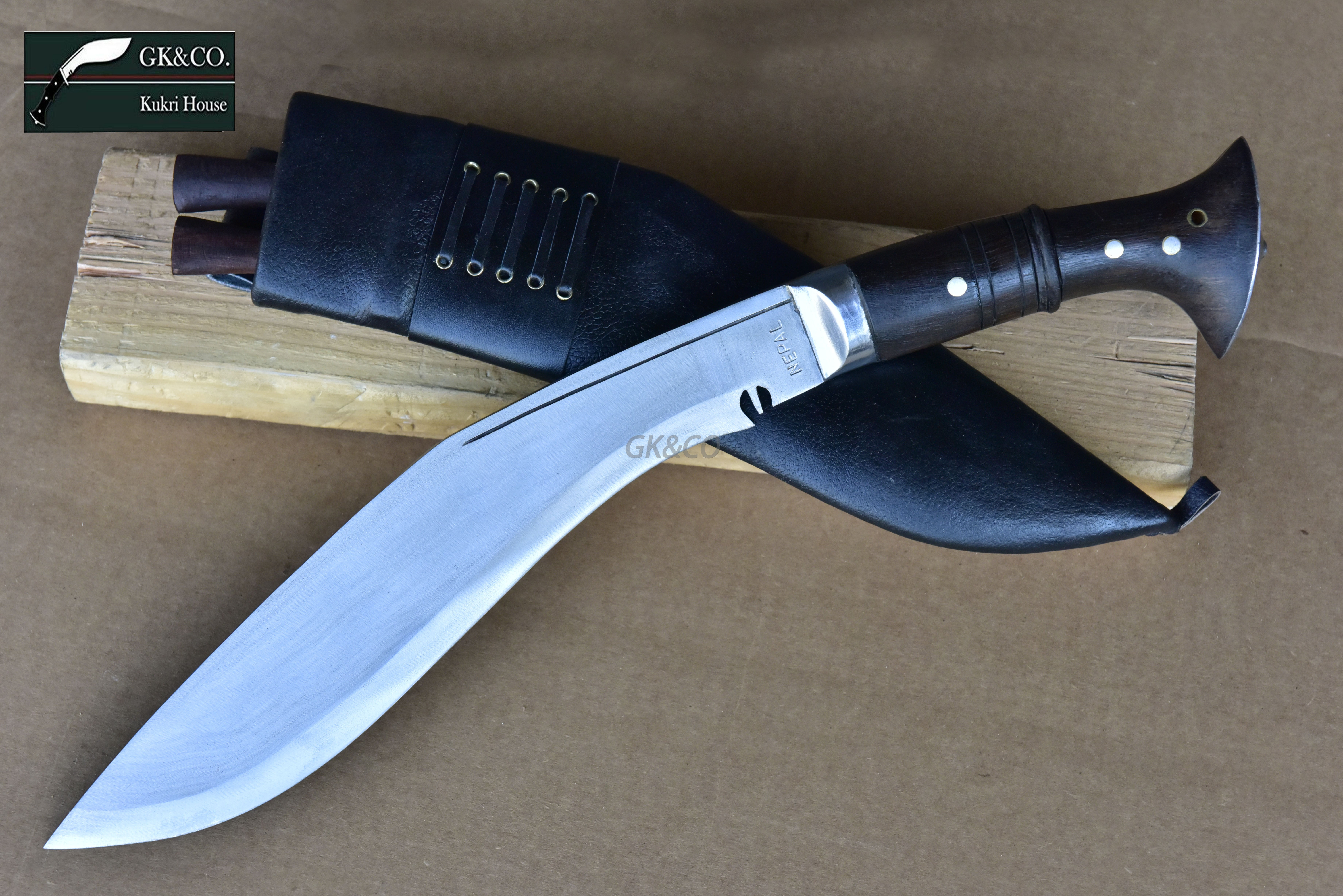 12 Blade World War II 'The Survival Alive' Kukri/Khukuri Full Tang with Black Leather Sheath-Handmade in Nepal