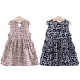 thumbnail image 4 of Moda dulce niño niña sin mangas Bowknot floral dulce verano vestido casual, 4 of 6