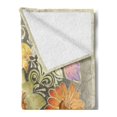 thumbnail image 2 of Grunge Soft Flannel Fleece Throw Blanket, Ornate Aged Floral Bouquet Composition over Antique Style Marble Setting Bohemian, Cozy Plush for Indoor and Outdoor Use, 50" x 60", Multicolor, by Ambesonne, 2 of 5