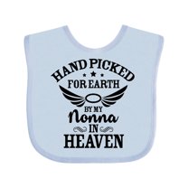 Inktastic Handpicked for Earth by My Nonna in Heaven with Angel Wings Boys or Girls Baby Bib