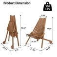thumbnail image 2 of Acacia Wood Folding Chair, Natural Wood Color, Boho Chic Ergonomic Design, 400 lbs Weight Capacity, Foldable Portable Outdoor Chair for Balcony Patio Backyard Garden Lawn Porch, 2 of 12
