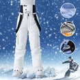 thumbnail image 2 of SRZYMJ Mens Canvas Work Pants Men's Solid Color Windproof Winter Outdoor Warm Thickened Double Shoulder Ski Sport Comfort Trousers with, 2 of 6