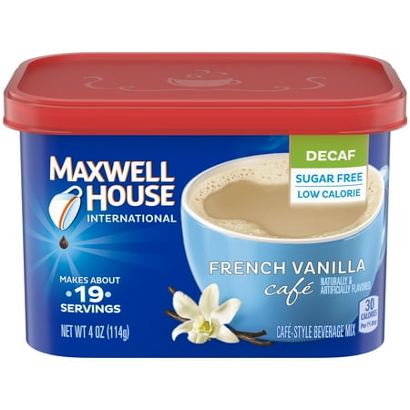 Maxwell House International Decaf Sugar Free French Vanilla Café-Style Beverage Mix 4 oz. Tub