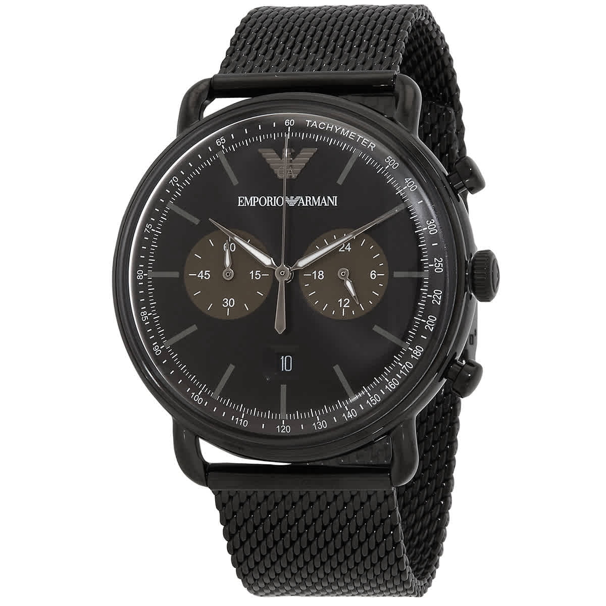 Emporio Armani Men's Ceramica Black Chronograph Watch AR1421, 43mm