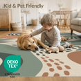 thumbnail image 4 of ODIKA 2'x3' Sage Green Desert Palm Frond Washable Throw Rug Contemporary Tropical Leaf Motif With Flowing Shapes And Textured Non-Slip, Low Profile, Flatwoven, Easy Care for Hallway, Study Room, 4 of 7