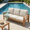 thumbnail image 4 of Outdoor Patio Sofa, 3-Seater HDPE with Armrests Frame  Couch with Removable Cushions Pillows Weather Resistant Furniture for Porch Poolside Backyard, 4 of 7