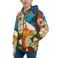 thumbnail image 2 of Picia Stained Glass Cat Art for Boys Fashion Full-zip Hoodies & Sweatshirts with Kangaroo Pocket,Zip-up Hooded Sweatshirt for Kid, Moisture Wicking & Breathable-Medium, 2 of 6