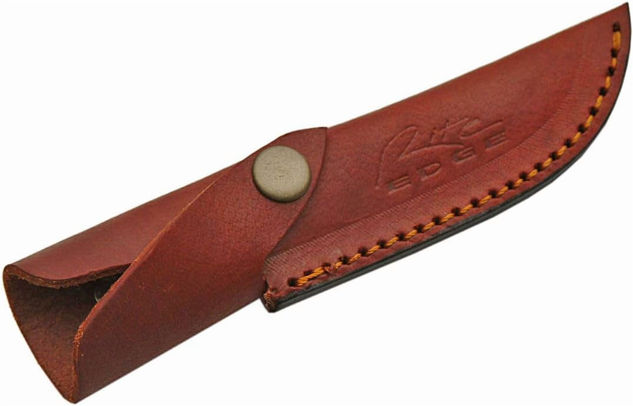 SZCO 8.25" Fixed Blade Hunting Knife, 4.25" Stainless Steel 8-Gauge Blade with Brown Bone Handle and Sheath for Outdoor Survival and Field Dressing