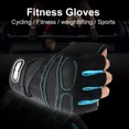 thumbnail image 2 of Gym Fitness Heavyweight Training Gloves Men women Body Building Half Finger Non-Slip Gloves Wrist Support Weightlifting Sports, 2 of 10