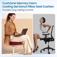 thumbnail image 4 of Donut Pillow Seat Cushion - Cooling Gel Donut Chair Cushions, Memory Foam Seat Cushion for Office & Home, Car Seat Cushion and Butt Pillow, Hemorrhoids Pillow and Tailbone Pain Relief, Red, 4 of 14