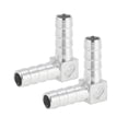 thumbnail image 1 of Conectores de Manguera de Acero Inoxidable 304 de Bargains Únicos 33/64" Conector de 90 Grados para Aire Agua Aceite Gas Combustible 2 Pcs Tono Plateado, 1 of 1