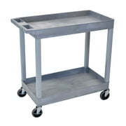 Luxor 18" x 32" Two Shelf Tub Utility Cart - Black
