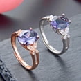 thumbnail image 2 of Adjustable Sterling Silver Ring with Sparkling Synthetic Crystal and Cubic Zirconia Lightweight Everyday Wear Jewelry, 2 of 4