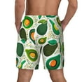 thumbnail image 3 of Sigee Green Avocado Print Mens Swim Trunks with Compression Liner Quick Dry Swim Stretch Beach Shorts with Pockets,S-3XL, 3 of 7
