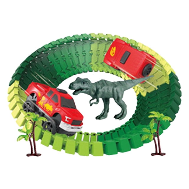 Juguetes de dinosaurio de bricolaje Juguete modelo eléctrico flexible para Juego de juguete de carreras para de 3 4 5 52 piezas SM SunniMix Juego de pista de tren