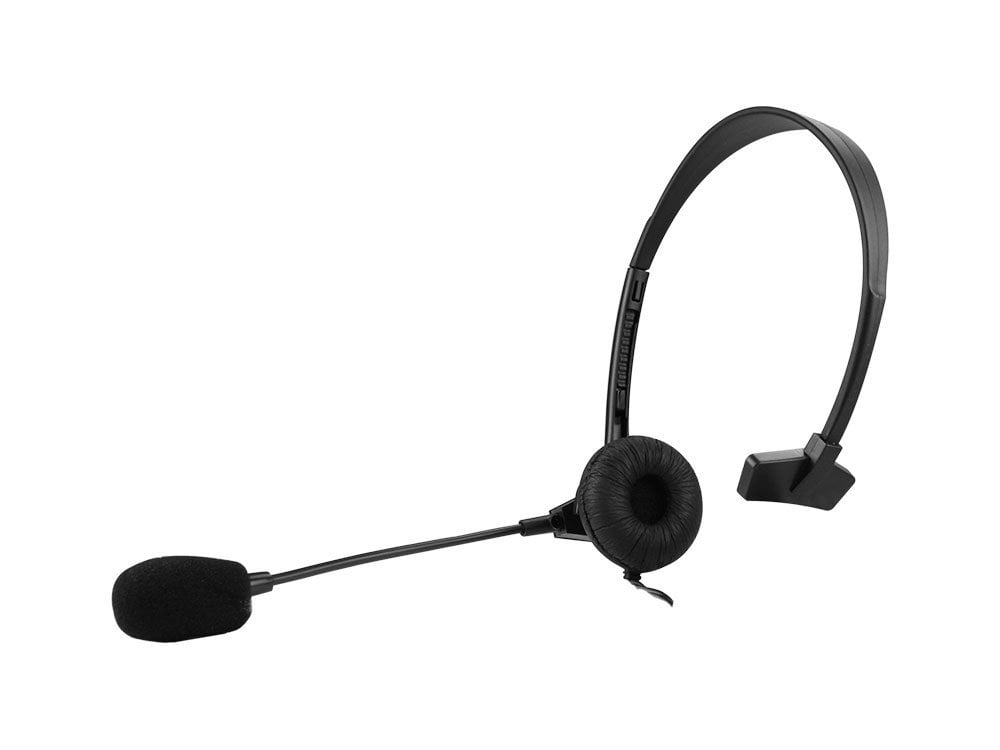 Cellet 3.5mm Wired Adjustable Hands_Free Overhead Headset Mono with Built In Boom Microphone for Apple iPhone_ Samsung_ PC_ L