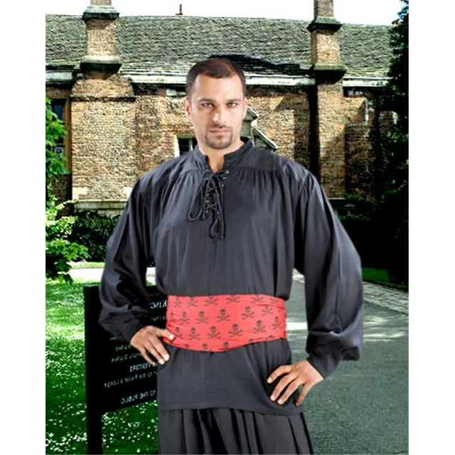 The Pirate Dressing C1099 Capn Quincy Shirt- Black - Small & Medium