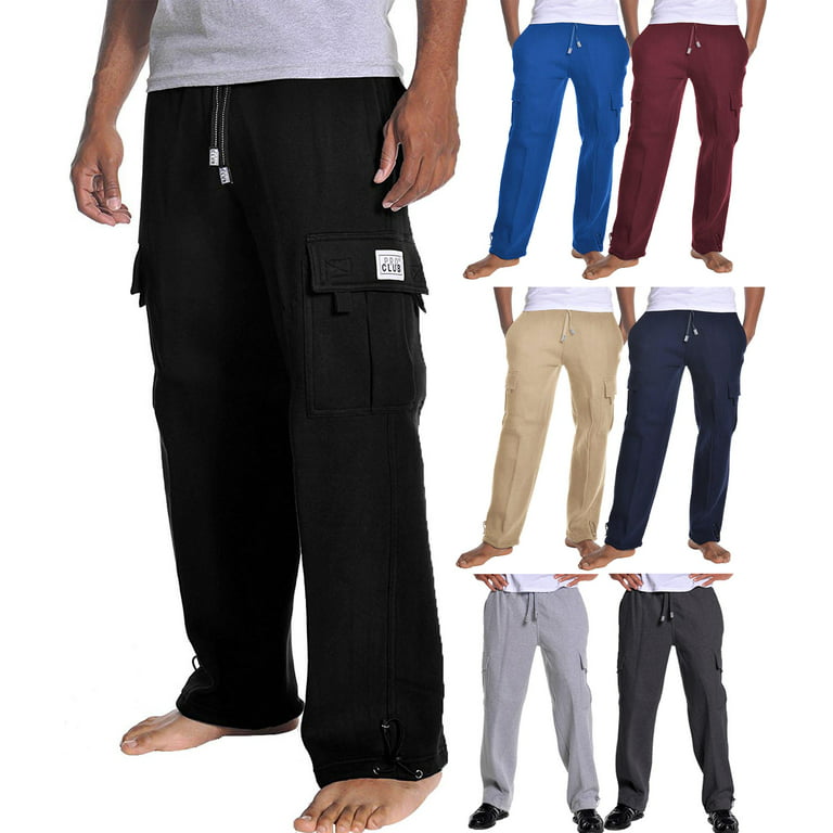 Pro Club Mens Cargo Sweatpants Heavy Weight Fleece Long Pants S-5XL Big and  Tall