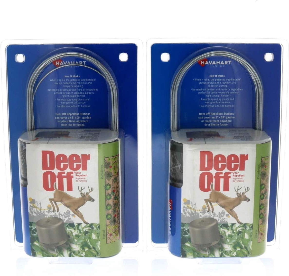2-pack Havahart Deer Off Repellent Stake - Odorless, Weatherproof, Safe for Gardens - 2 Pack of 6 — Residential Use, Standard Application