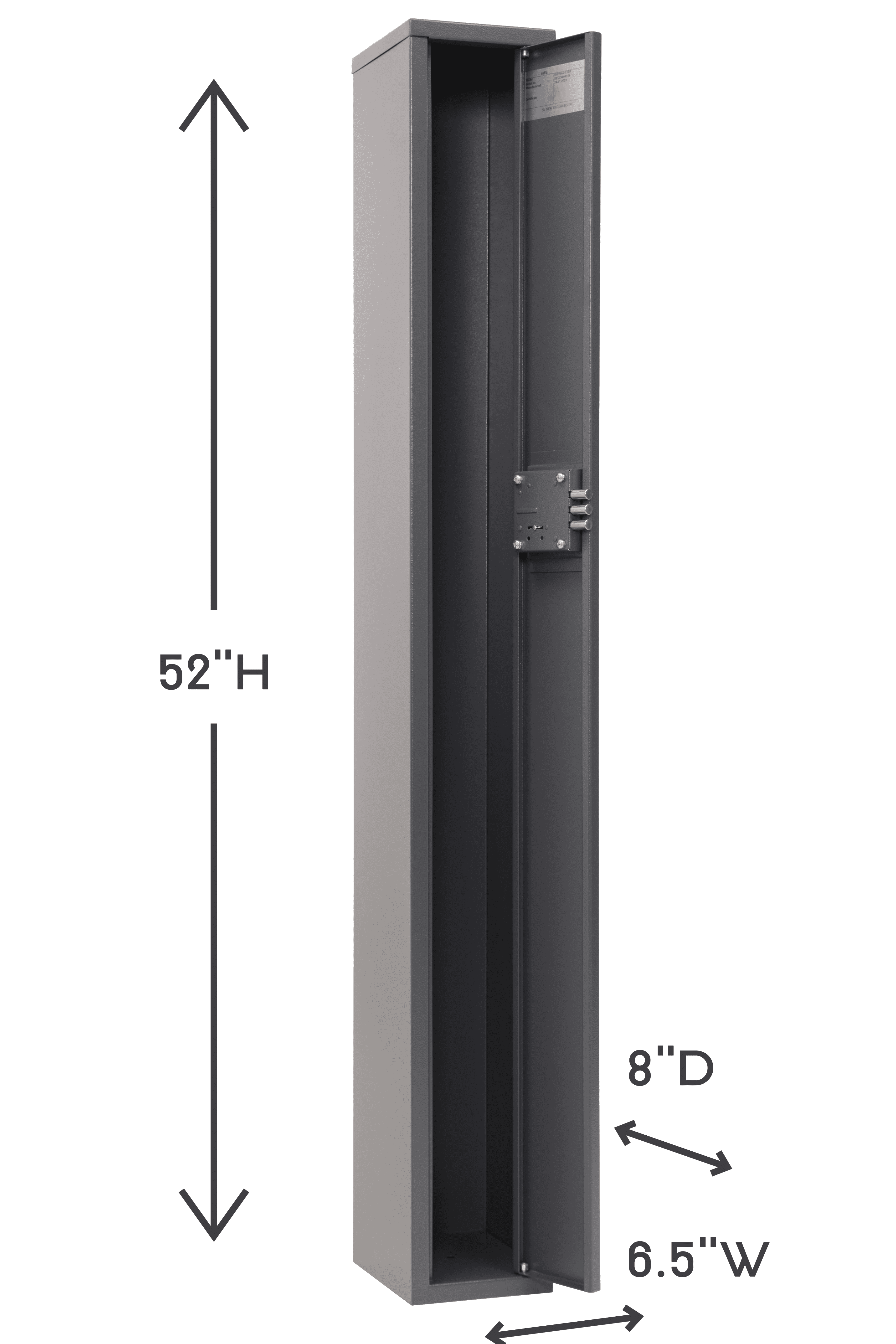 SK New Interiors Buffalo 1330 Long Rifle Gun Safe with Key Lock, 8" x 6.5" x 52", Metal