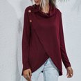 thumbnail image 2 of Jersey de manga larga con botones para mujer, Tops finos de punto, blusa, camisa con botones sólidos Fridja fksj296, 2 of 9