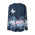 thumbnail image 5 of Perfectbot Women's Vintage Floral Print Crew Neck T-Shirt Long Sleeve Casual Boho Flower Tee Top, 5 of 8