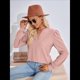 thumbnail image 4 of Blusas para Mujer, Elegantes, Informales, con Cuello en V, Larga, Blusas para Mujer con Mangas Abullonadas Rosa Grisáceo L, 4 of 10