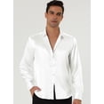 thumbnail image 3 of Camisas de vestir ajustadas de manga larga con cuello de punta de satén para XXL, 3 of 6