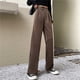 thumbnail image 1 of Pantalones de pierna ancha para mujer, pantalones de traje drapeados de cintura alta, pantalones casuales para estudiantes para mujer, 1 of 5