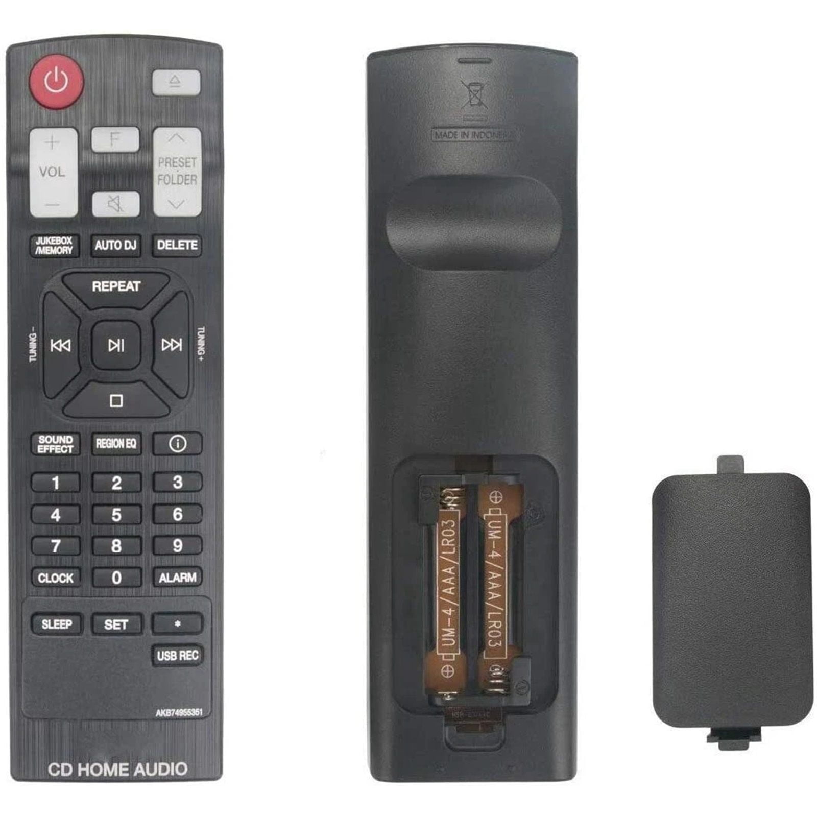 AKB74955351 Replacement Remote Control Compatible with LG Home Audio Mini Hi-Fi System CK43 CKS43F CK56 Infrared