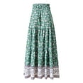 thumbnail image 3 of LEEy-world Maxi Skirt Women's Maxi Skirt with Soft Elastic Waistband Green,L, 3 of 5