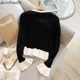 thumbnail image 4 of Cárdigan dulce para Mujer, ropa con cuello redondo, túnica de manga acampanada, suéter de punto Vintage con volantes, abrigo, jersey coreano para Mujer, 4 of 5