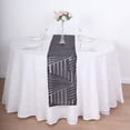 thumbnail image 2 of Efavormart 12"X108" Black Sparkly Sequin Geometric Tulle Fabric Table Runner, 2 of 11