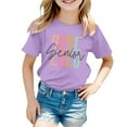 thumbnail image 1 of MEZZALL T-Shirt Mode Décontracté à Imprimé Graphique pour Garçons et Filles, Col Rond, Manches Courtes, Violet, 3-4 Ans, 1 of 4