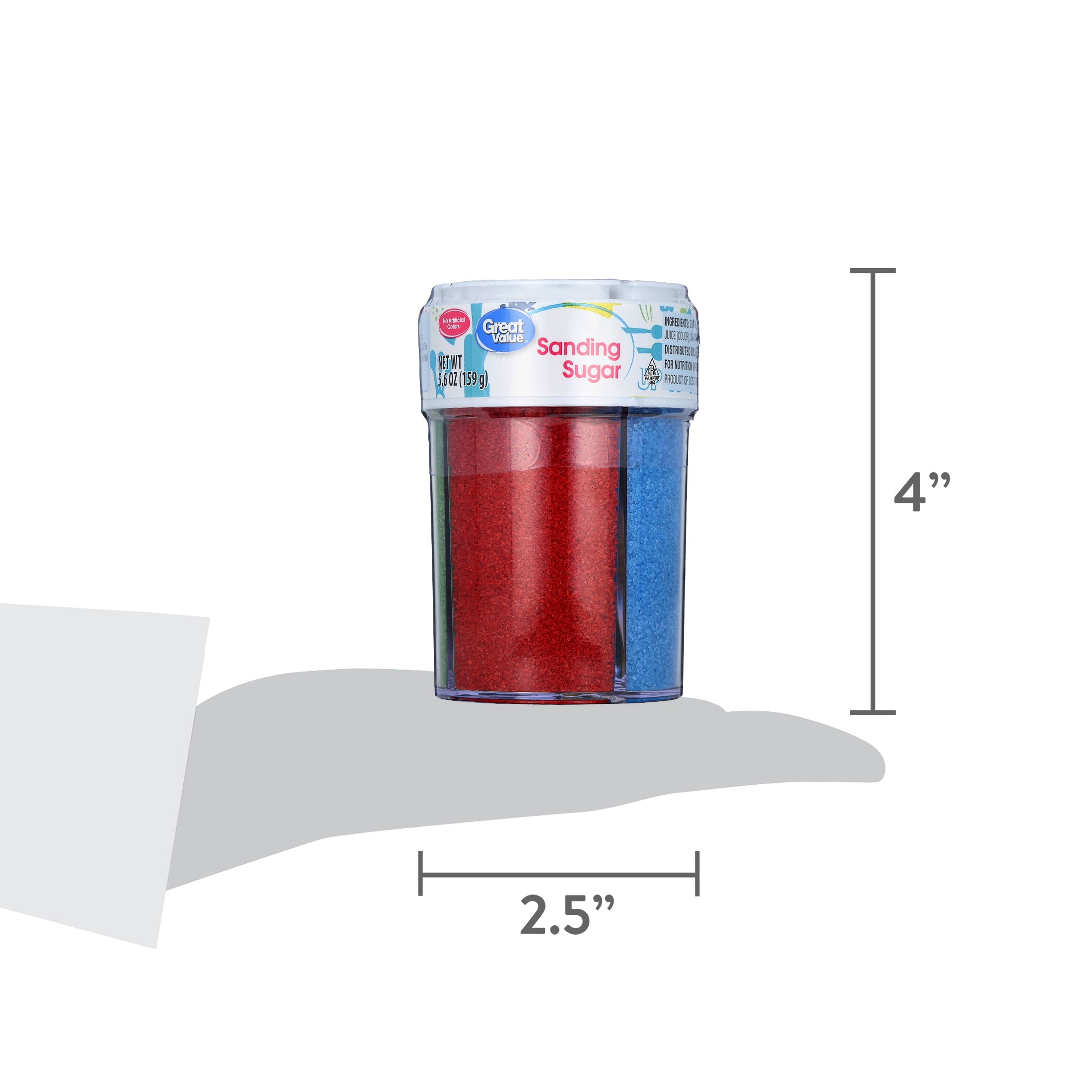 Great Value 4-Cell Multicolor Sanding Sugar, 5.6 oz