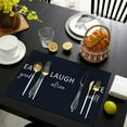 thumbnail image 2 of Funny Placemats Set of 4,Black Holiday Place Mats Decorations Washable Table Mats 12 x 18 Inch (Eat Good Laugh Often Live Well), 2 of 5