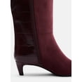 thumbnail image 5 of Scoop Women’s Two Tone Kitten Heel Knee High Boots, Wide Width Available, 5 of 7