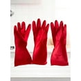 thumbnail image 2 of NATURAL RUBBER Premium Dishwashing Cleaning Gloves for Household, Kitchen, 3 Pairs Waterproof and Reusable, Sensible Skin, 2 of 5