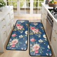 thumbnail image 4 of Kitchen Rugs Sets Of 2,Pioneer Flower Floral Print Pattern Anti Fatigue Kitchen Mat Rugs Non Slip Washable,Decorative Kitchen Floor Mats for Kitchen,Sink,Laundry,17"x47"+17"x47", 4 of 5