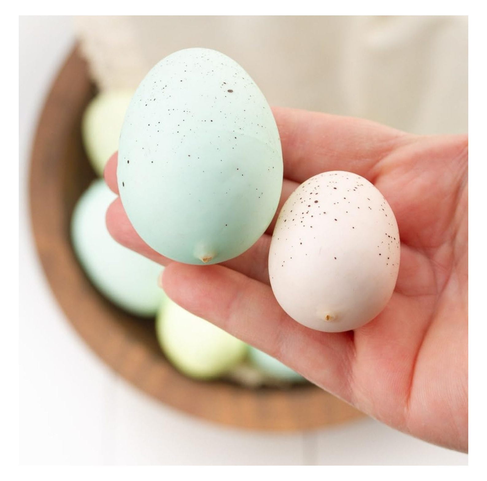 HeSLehs Package of 36 Pastel Speckled Easter Faux Eggs Easter Eggs for DIY Spring Displays and Easter Baskets