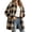 02_Brown, variant on KICILVS Fleece Cardigans for Women Button Down Hooded Plaid Coat Warm Fuzzy Sherpa Cardigan Oversized Winter Outwear with Pockets