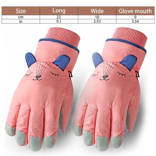 Guantes de esquí de invierno para niños, impermeables, resistentes al viento, antideslizantes, guantes cálidos de invierno, manoplas de esquí para niños y niñas