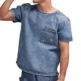 thumbnail image 1 of T-Shirt de mezclilla MCHK 8015.Manga Corta, Bolsillo en el Pecho. MCHK T shirt / Camisa, 1 of 4