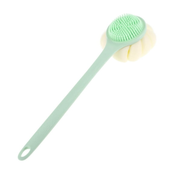 Unique Bargains 1 Pc Long handle Bath Brush Body Scrubber for Bathroom 14.56"x3.54"x2.75" Green