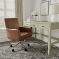 thumbnail image 2 of Martha Stewart Upholstered Office Chair in Saddle Brown/Polished Nickel, 2 of 12