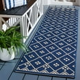 thumbnail image 3 of SAFAVIEH Courtyard Cori Bordered Indoor/Outdoor Runner Rug, Navy/Light Beige, 2'3" x 10', 3 of 10