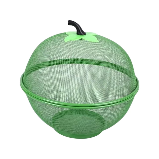 Cesta de fruta de alambre de hierro, cesta de fruta de malla de encimera protectora con tapa, para soporte de exhibición de frutas, adornos de cocina, verde Gloria Canasta de frutas